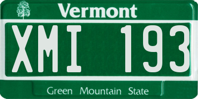 VT license plate XMI193