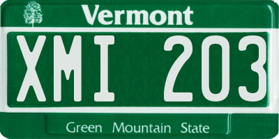 VT license plate XMI203