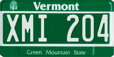 VT license plate XMI204