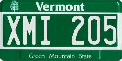 VT license plate XMI205
