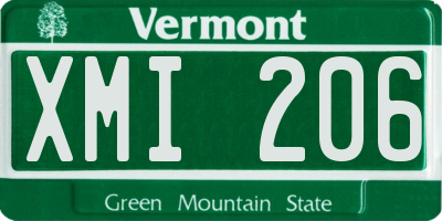 VT license plate XMI206