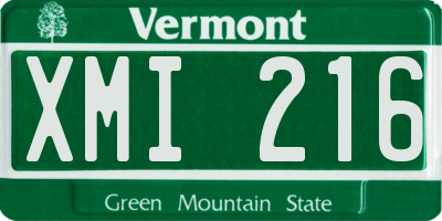 VT license plate XMI216
