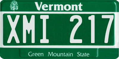 VT license plate XMI217