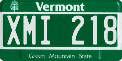 VT license plate XMI218