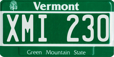VT license plate XMI230