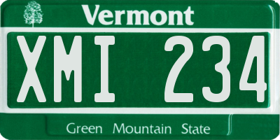 VT license plate XMI234