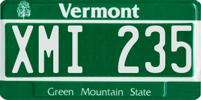 VT license plate XMI235