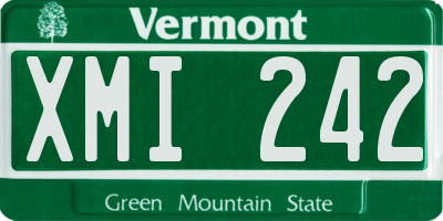 VT license plate XMI242