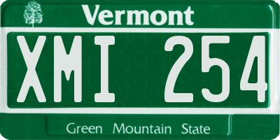 VT license plate XMI254