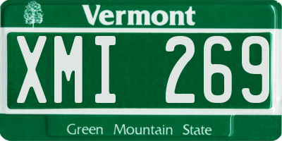 VT license plate XMI269