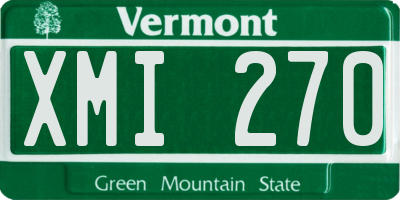 VT license plate XMI270