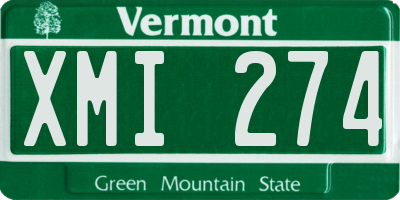 VT license plate XMI274
