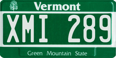 VT license plate XMI289
