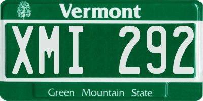 VT license plate XMI292