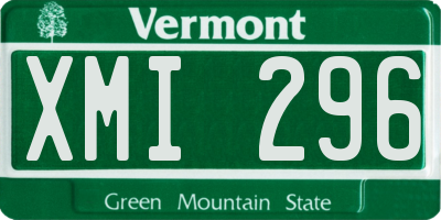 VT license plate XMI296