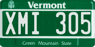 VT license plate XMI305
