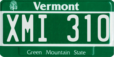 VT license plate XMI310