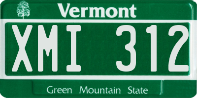 VT license plate XMI312