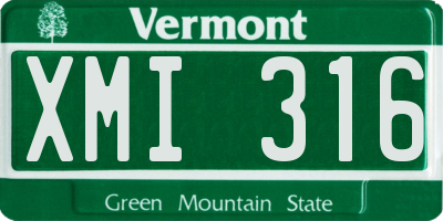 VT license plate XMI316