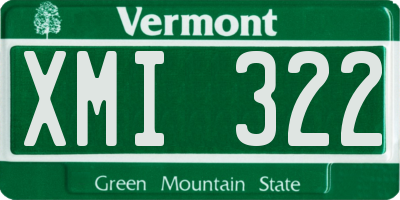 VT license plate XMI322