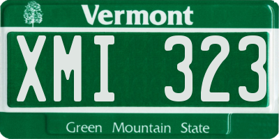 VT license plate XMI323