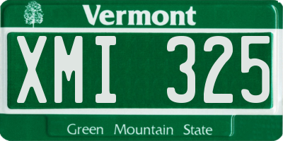 VT license plate XMI325