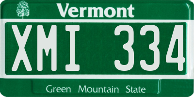 VT license plate XMI334