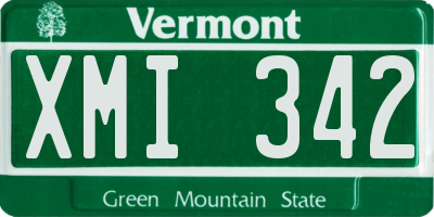VT license plate XMI342