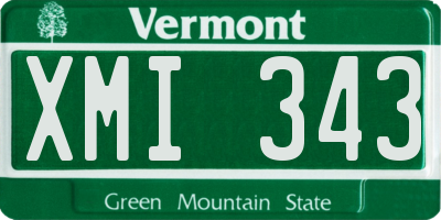 VT license plate XMI343