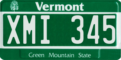 VT license plate XMI345