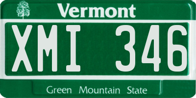 VT license plate XMI346