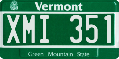 VT license plate XMI351
