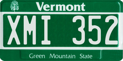 VT license plate XMI352
