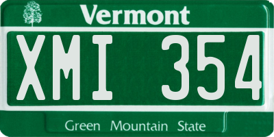 VT license plate XMI354