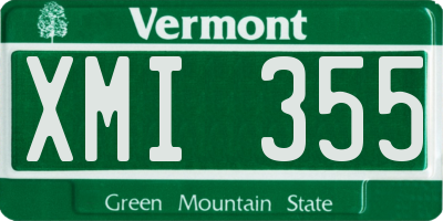 VT license plate XMI355