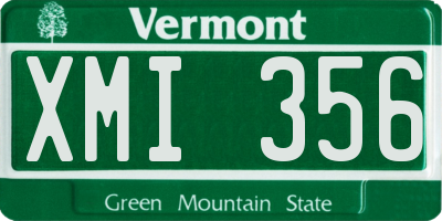 VT license plate XMI356
