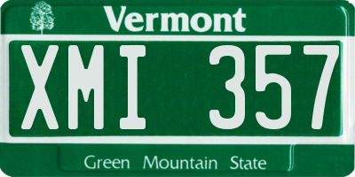 VT license plate XMI357