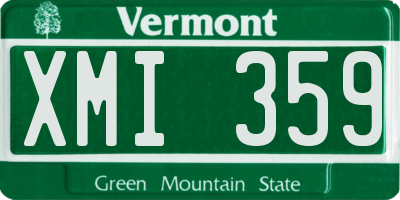 VT license plate XMI359