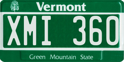 VT license plate XMI360