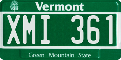 VT license plate XMI361