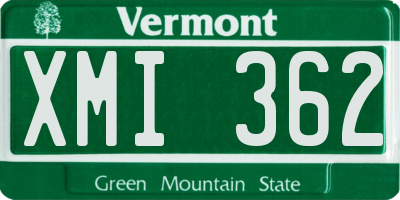 VT license plate XMI362