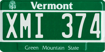 VT license plate XMI374