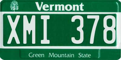 VT license plate XMI378