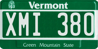 VT license plate XMI380
