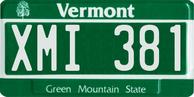 VT license plate XMI381