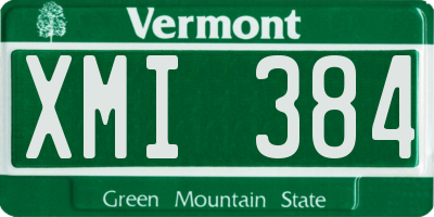 VT license plate XMI384
