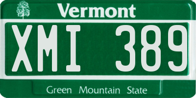 VT license plate XMI389