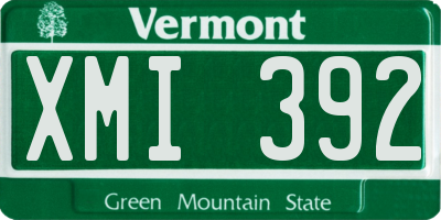 VT license plate XMI392