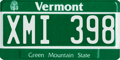 VT license plate XMI398