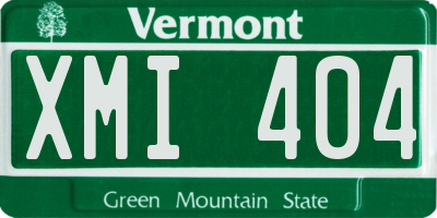 VT license plate XMI404
